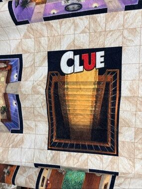 Clue Game Beach Towel Blanket. Like new! Approx.  56 in x 58 in